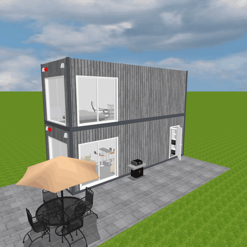 Piętrowane moduły małego domu